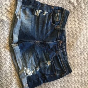 Dark washed shorts